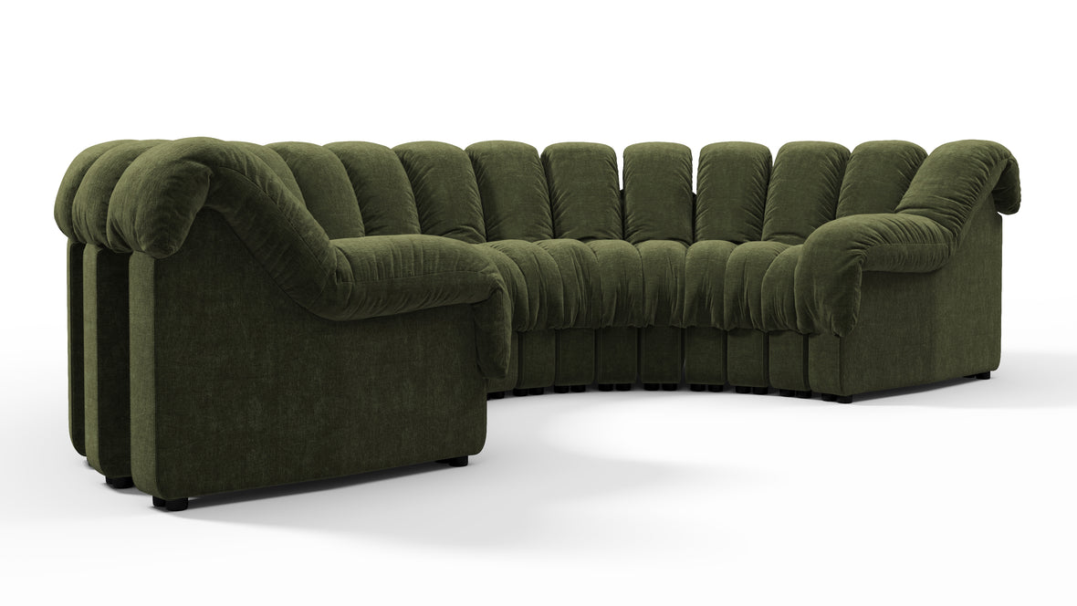 DS 600 - DS 600 Sectional, U Shape, Moss Green Chenille