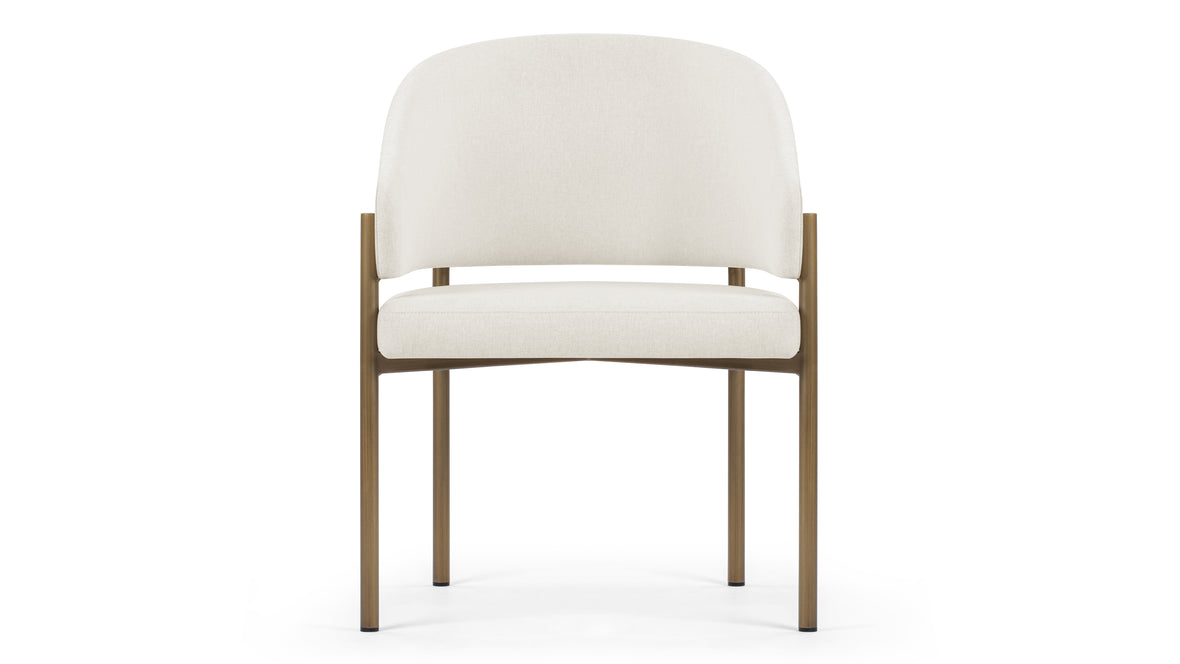 Esme - Esme Dining Chair, Oatmeal Brushed Weave and Brushed Brass