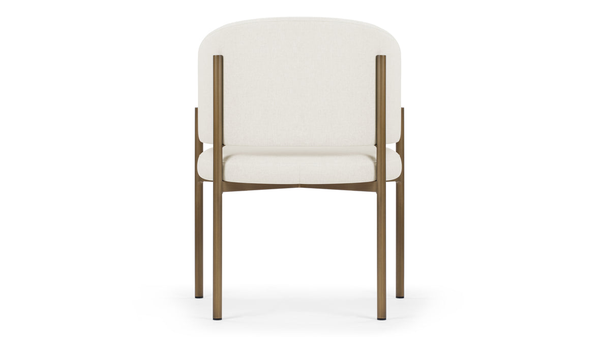 Esme - Esme Dining Chair, Oatmeal Brushed Weave and Brushed Brass