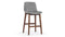 LeBlanc - LeBlanc Counter Stool, Glacier Gray Vegan Leather and Walnut