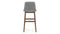 LeBlanc - LeBlanc Bar Stool, Glacier Gray Vegan Leather and Walnut