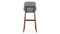 LeBlanc - LeBlanc Bar Stool, Glacier Gray Vegan Leather and Walnut