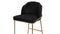 Aben - Aben Counter Stool, Black Plush Velvet and Brushed Brass