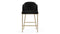 Aben - Aben Counter Stool, Black Plush Velvet and Brushed Brass