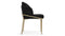 Aben - Aben Dining Chair, Black Plush Velvet and Brushed Brass