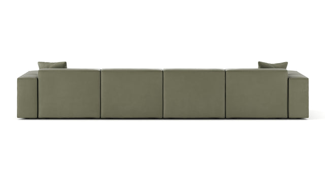 Arles - Arles Sectional, Large Left Chaise, Sage Vegan Suede