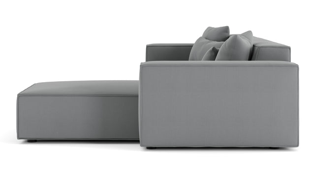 Arles - Arles Sectional, Three Seater, Right Chaise, Harbor Gray Flat Weave