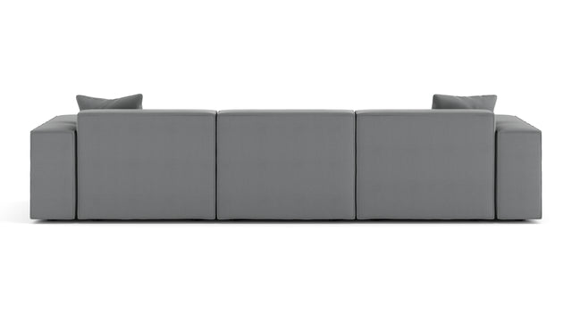 Arles - Arles Sectional, Three Seater, Right Chaise, Harbor Gray Flat Weave