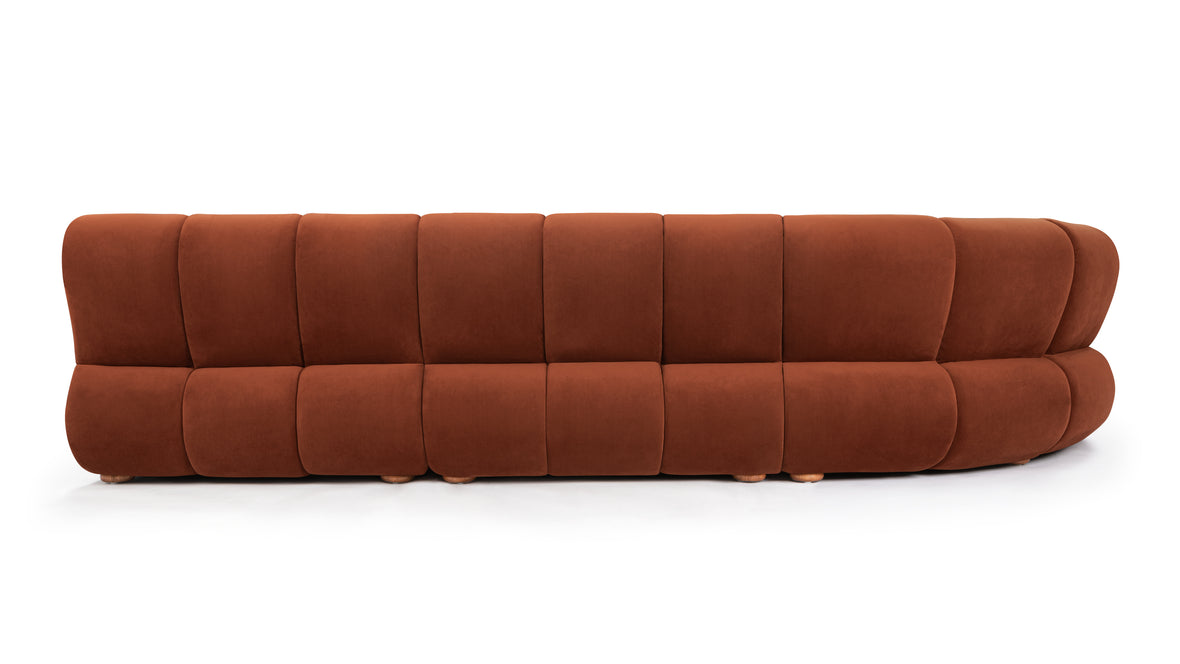 River - River Sectional, Large Left Corner, Russet Plush Velvet