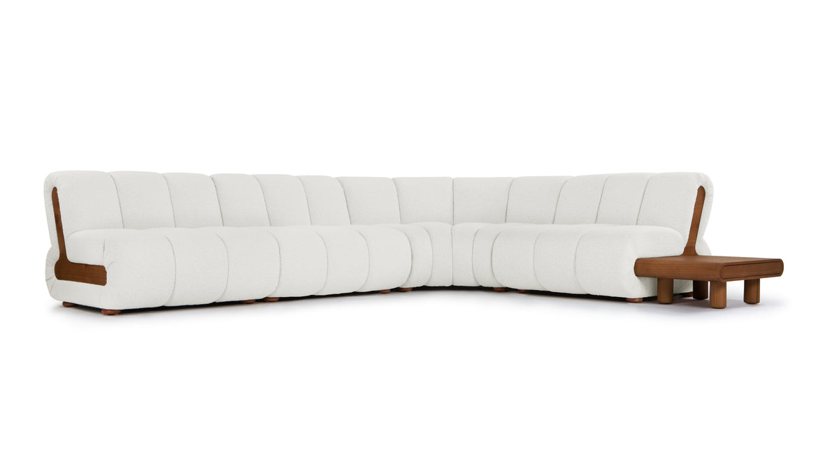 River - River Sectional, Large Right Corner, Pearl Boucle