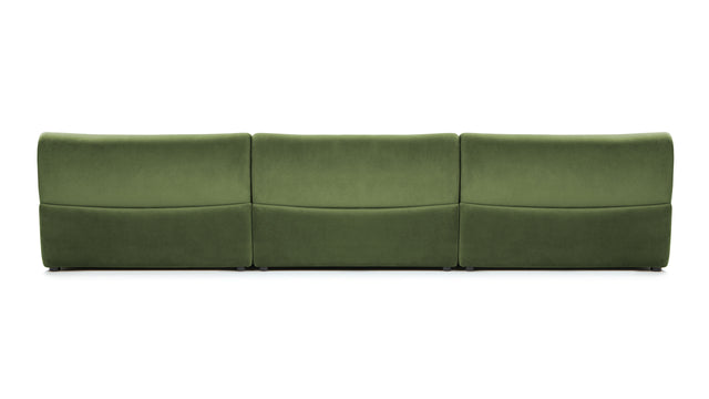 Leo - Leo Three Seater Sofa, Lichen Plush Velvet