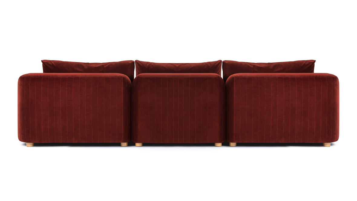 Morrell - Morrell Three Seater Sofa, Garnet Velvet