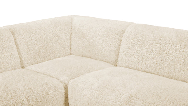 Iona - Iona Sectional, Left Corner, White Long Hair Sherpa