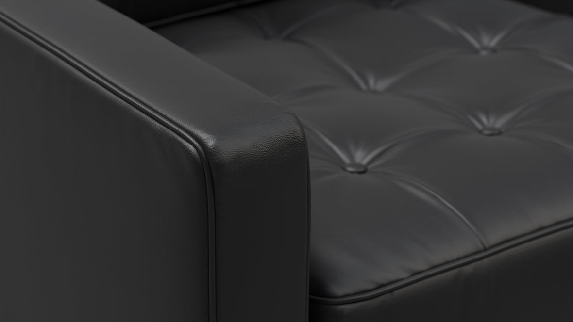 Florence - Florence Lounge Chair, Vintage Black Vegan Leather