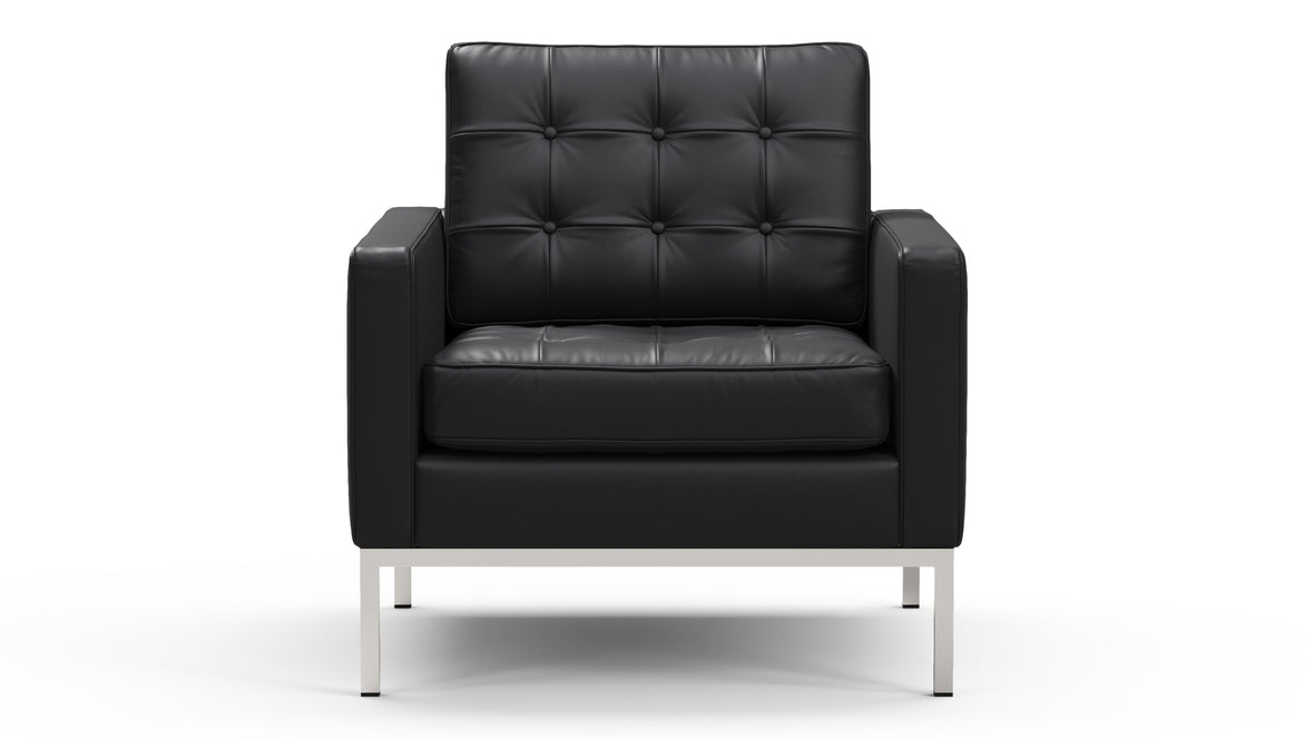 Florence - Florence Lounge Chair, Vintage Black Vegan Leather