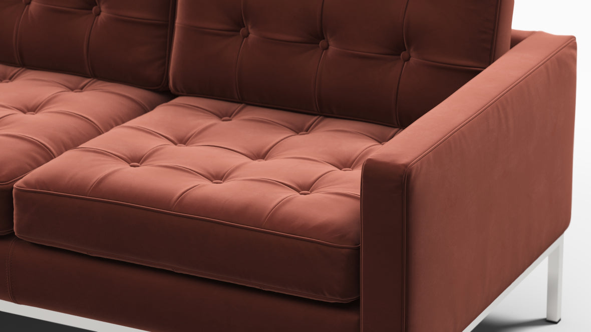 Florence - Florence Three Seater Sofa, Burgundy Velvet