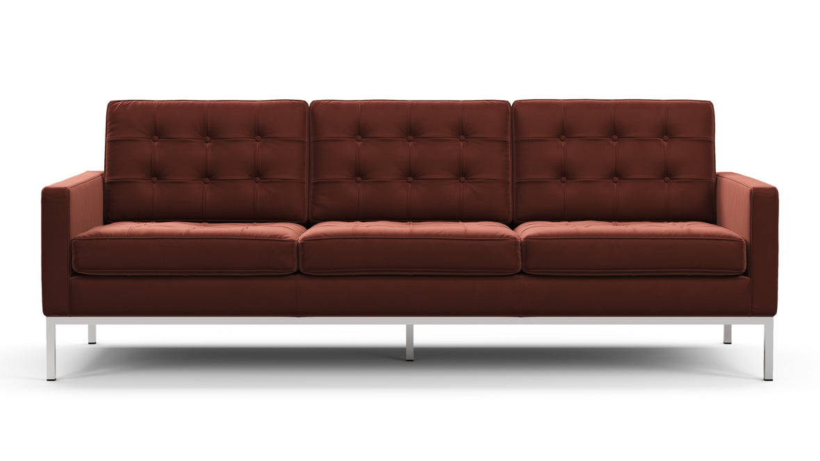 Florence - Florence Three Seater Sofa, Burgundy Velvet