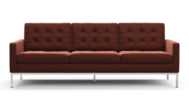 Florence - Florence Three Seater Sofa, Burgundy Velvet