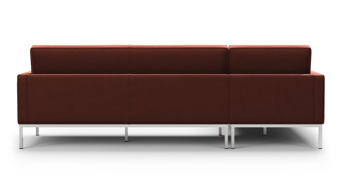 Florence - Florence Three Seater Sofa, Left Chaise, Burgundy Velvet