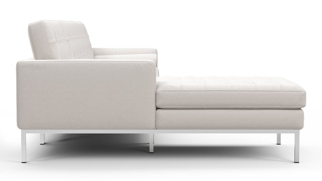 Florence - Florence Three Seater Sofa, Left Chaise, Snow White Wool