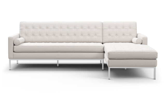 Florence - Florence Three Seater Sofa, Right Chaise, Snow White Wool