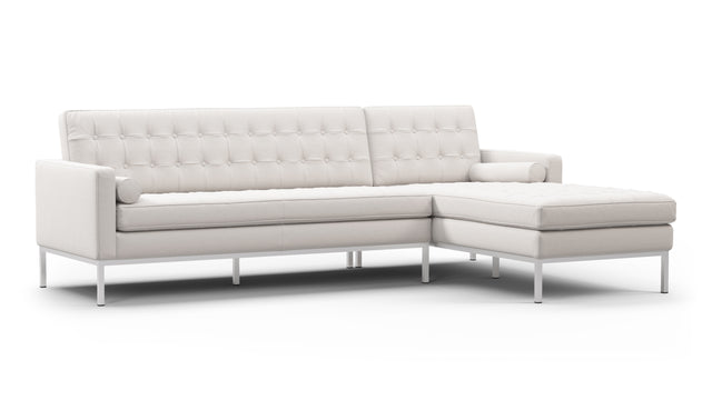 Florence - Florence Three Seater Sofa, Right Chaise, Snow White Wool