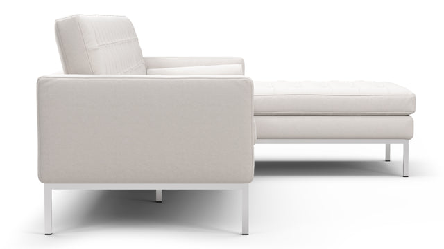 Florence - Florence Three Seater Sofa, Right Chaise, Snow White Wool