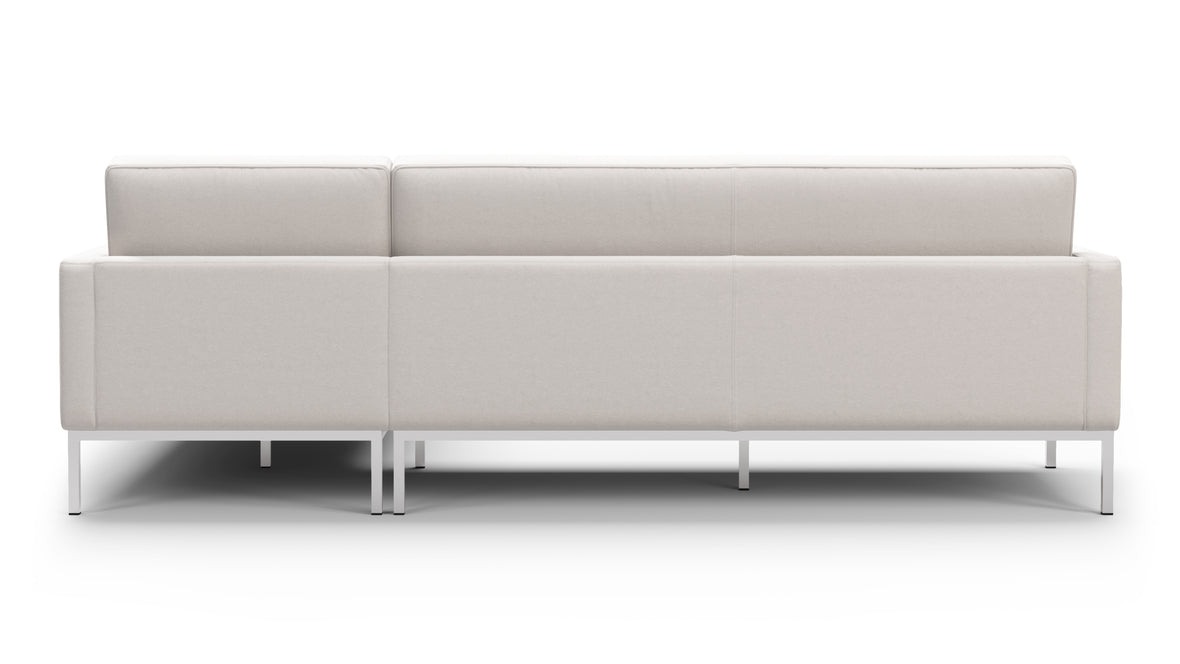 Florence - Florence Three Seater Sofa, Right Chaise, Snow White Wool