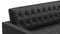 Florence - Florence Three Seater Sofa, Right Chaise, Vintage Black Vegan Leather