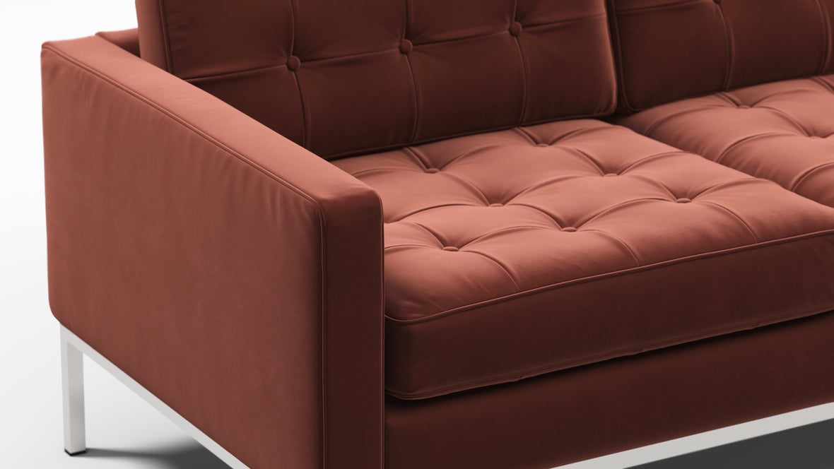 Florence - Florence Two Seater Sofa, Burgundy Velvet