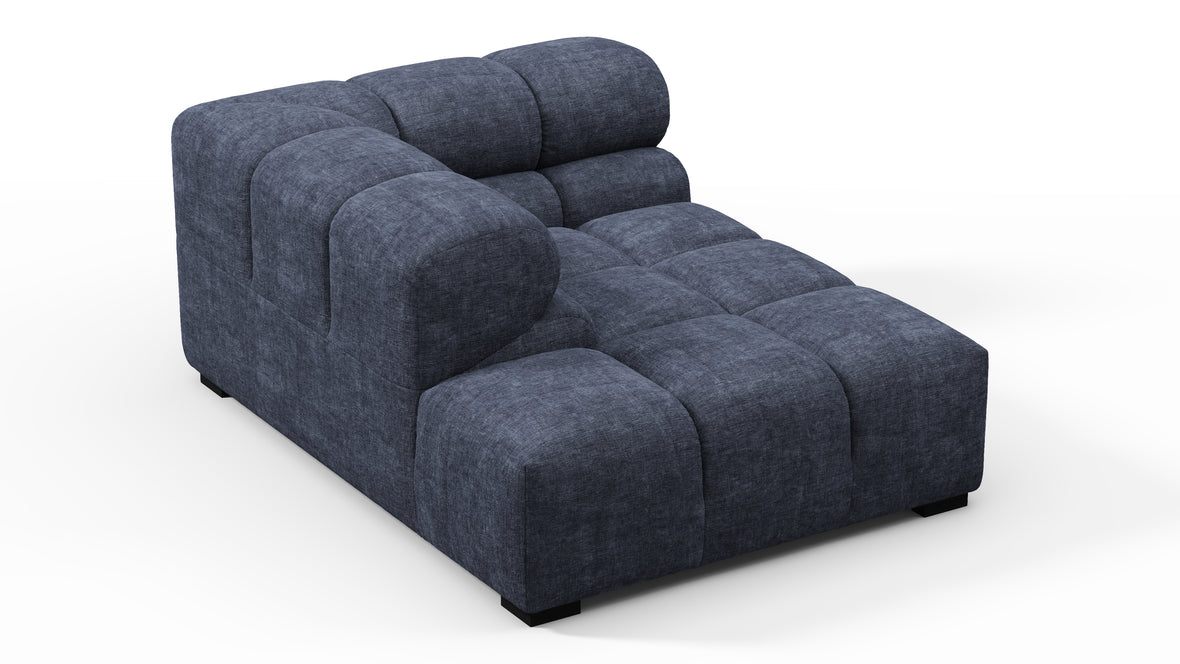 Tufted - Tufted Module, Left Corner Half, Indigo Blue Chenille