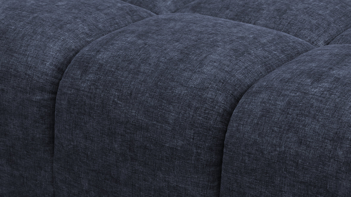 Tufted - Tufted Ottoman, Indigo Blue Chenille