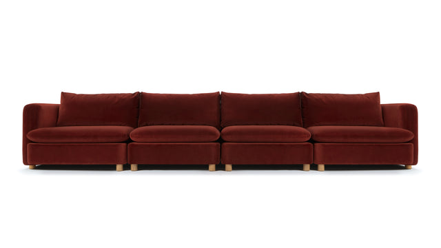 Morrell - Morrell Four Seater Sofa, Garnet Velvet