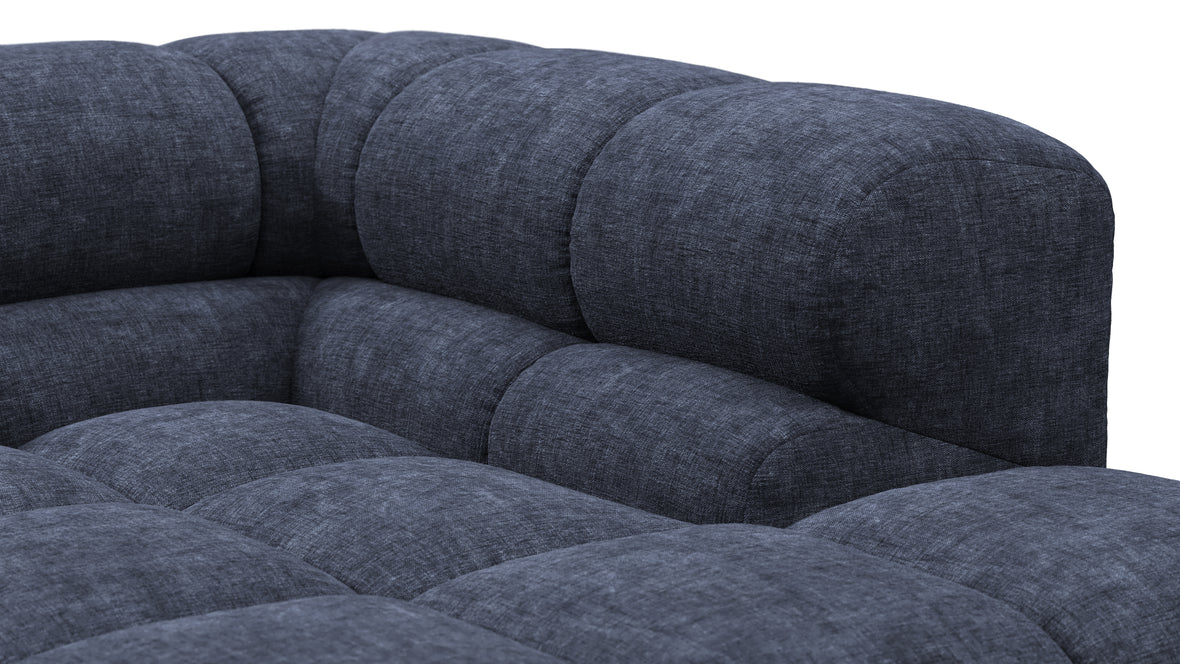 Tufted - Tufted Sectional, Small L, Right, Indigo Blue Chenille