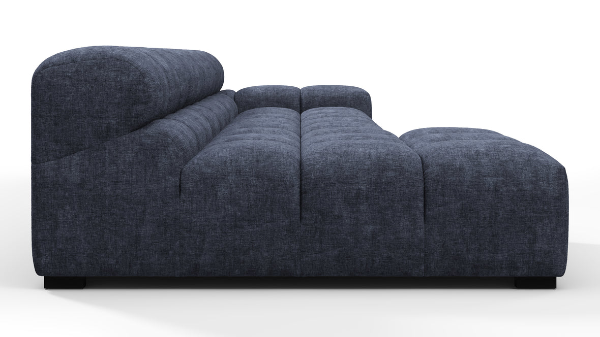 Tufted - Tufted Sectional, Small, Left Chaise, Indigo Blue Chenille