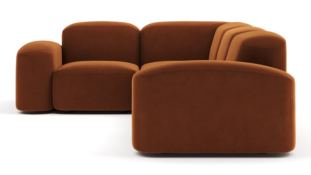 Muse - Muse Sectional, Small Left Corner, Burnt Orange Velvet