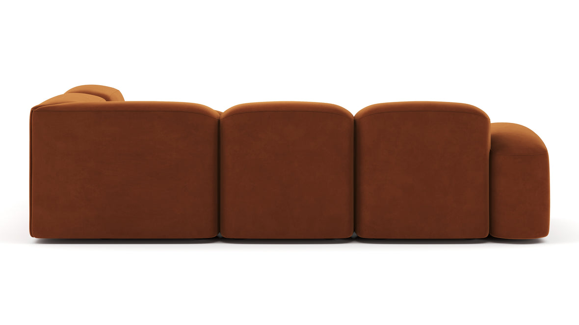 Muse - Muse Sectional, Small Right Corner, Burnt Orange Velvet