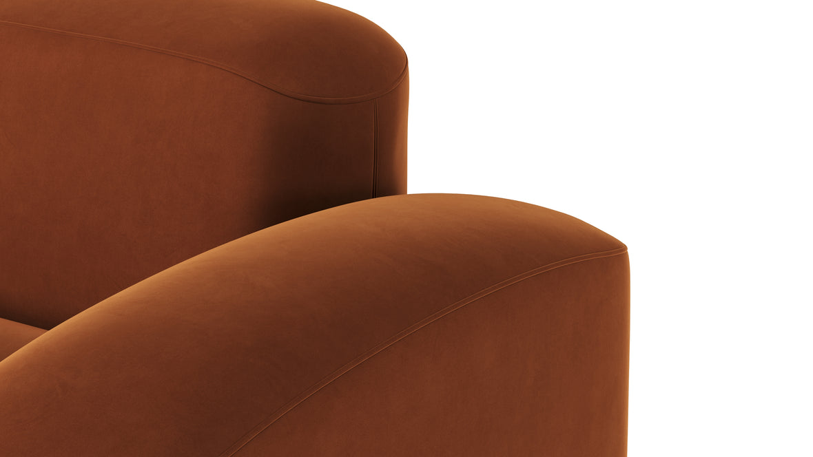 Muse - Muse Three Seater Sofa, Burnt Orange Velvet