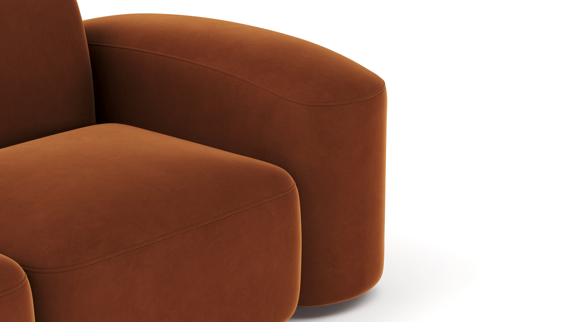 Muse - Muse Three Seater Sofa, Burnt Orange Velvet