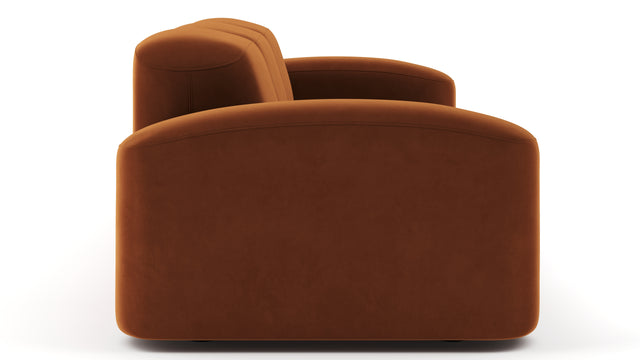 Muse - Muse Three Seater Sofa, Burnt Orange Velvet