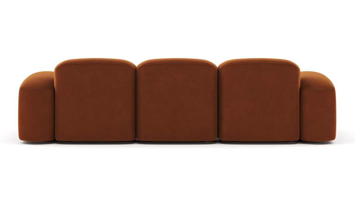 Muse - Muse Three Seater Sofa, Burnt Orange Velvet