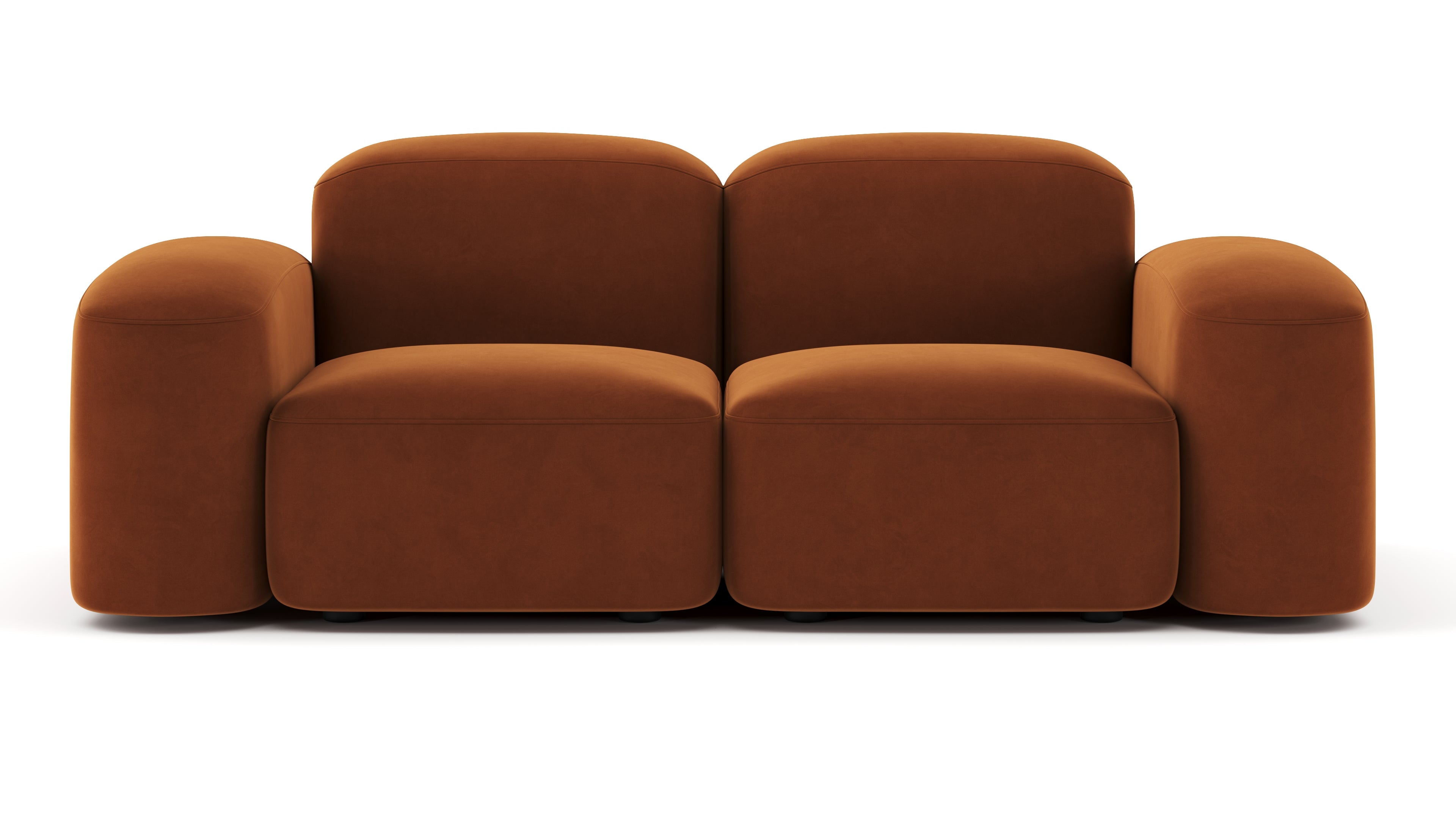 n*o様 MUSE de Deuxieme Classe Double Swea Muse Two Seater Sofa, Burnt Orange Velvet | Interior Icons