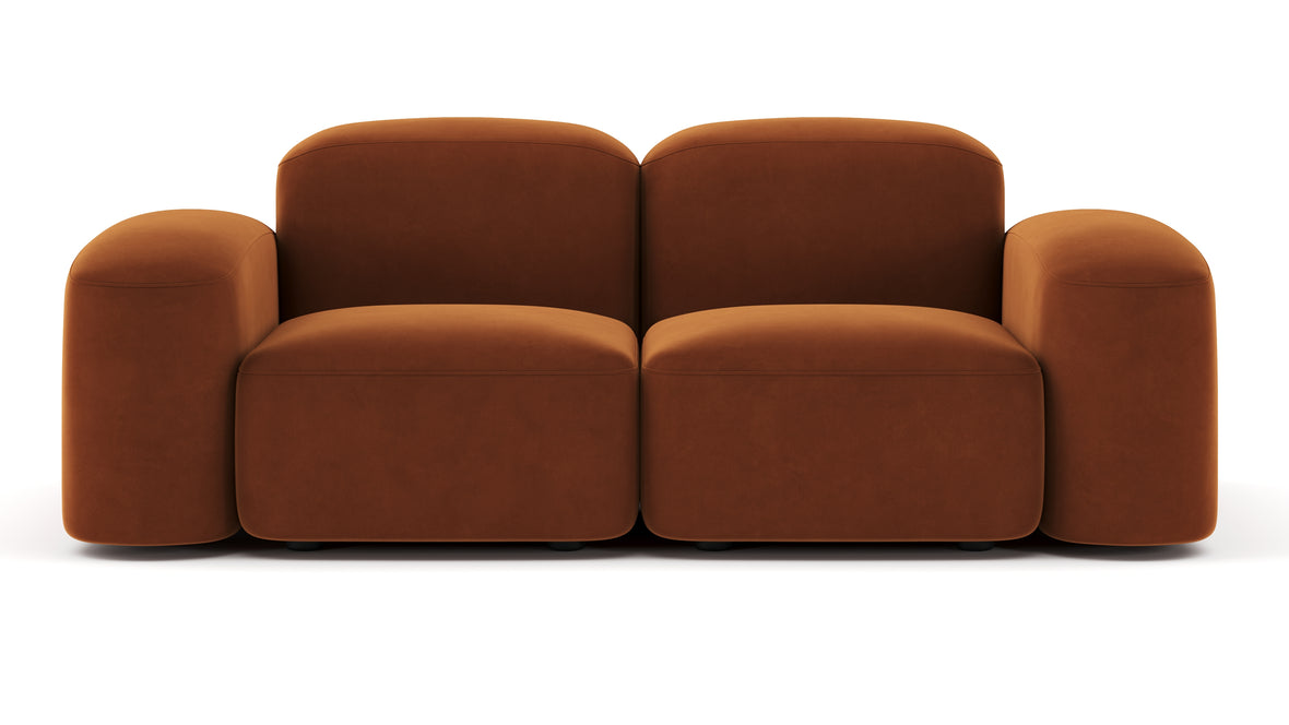 Muse - Muse Two Seater Sofa, Burnt Orange Velvet