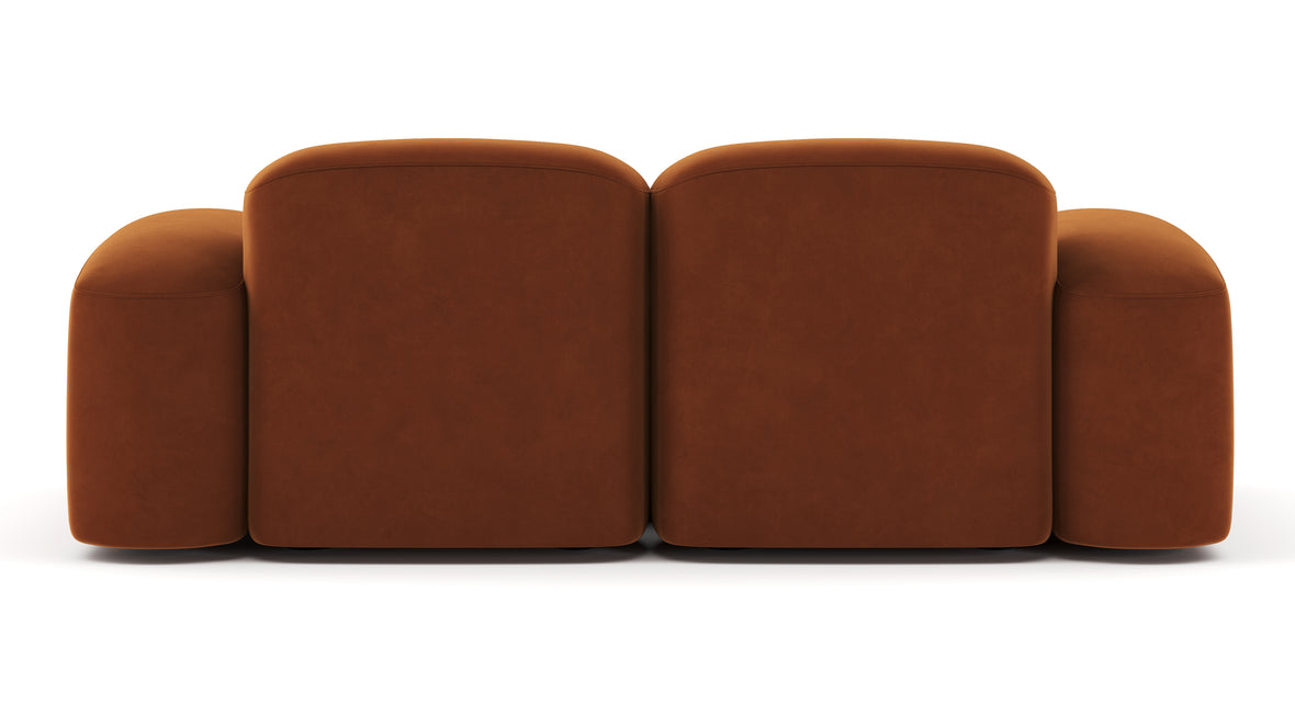 Muse - Muse Two Seater Sofa, Burnt Orange Velvet