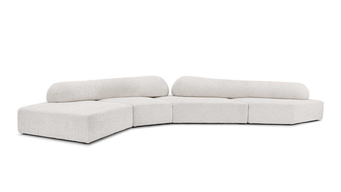 On the Rocks - On The Rocks Sofa, Left Corner, Luxe Light Gray Weave