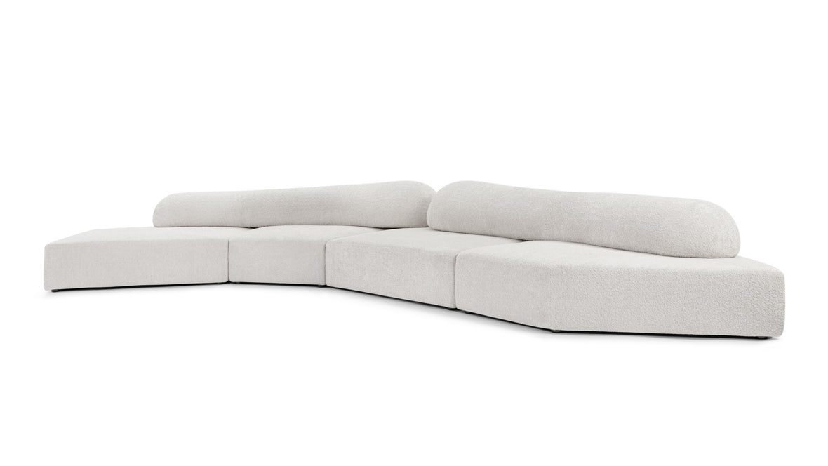 On the Rocks - On The Rocks Sofa, Left Corner, Luxe Light Gray Weave