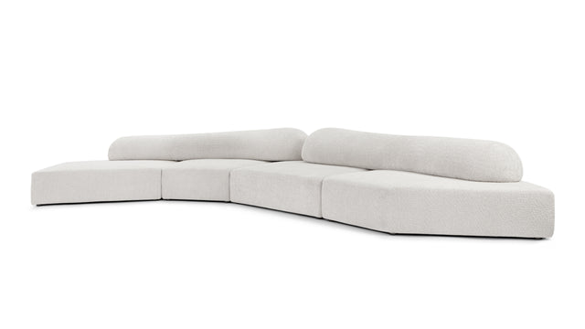 On the Rocks - On The Rocks Sofa, Left Corner, Luxe Light Gray Weave