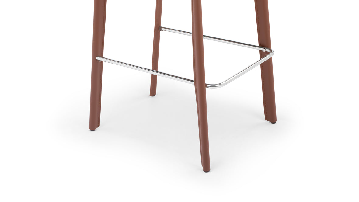 Domus - Domus Bar Stool, Cognac Leather