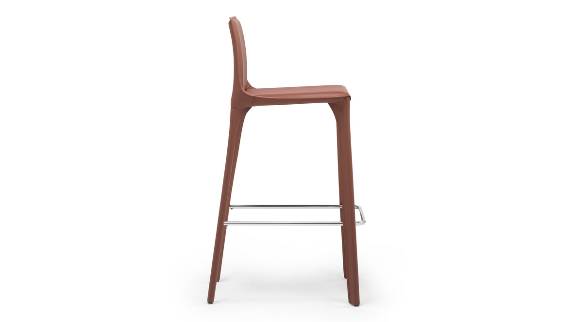 Domus - Domus Bar Stool, Cognac Leather