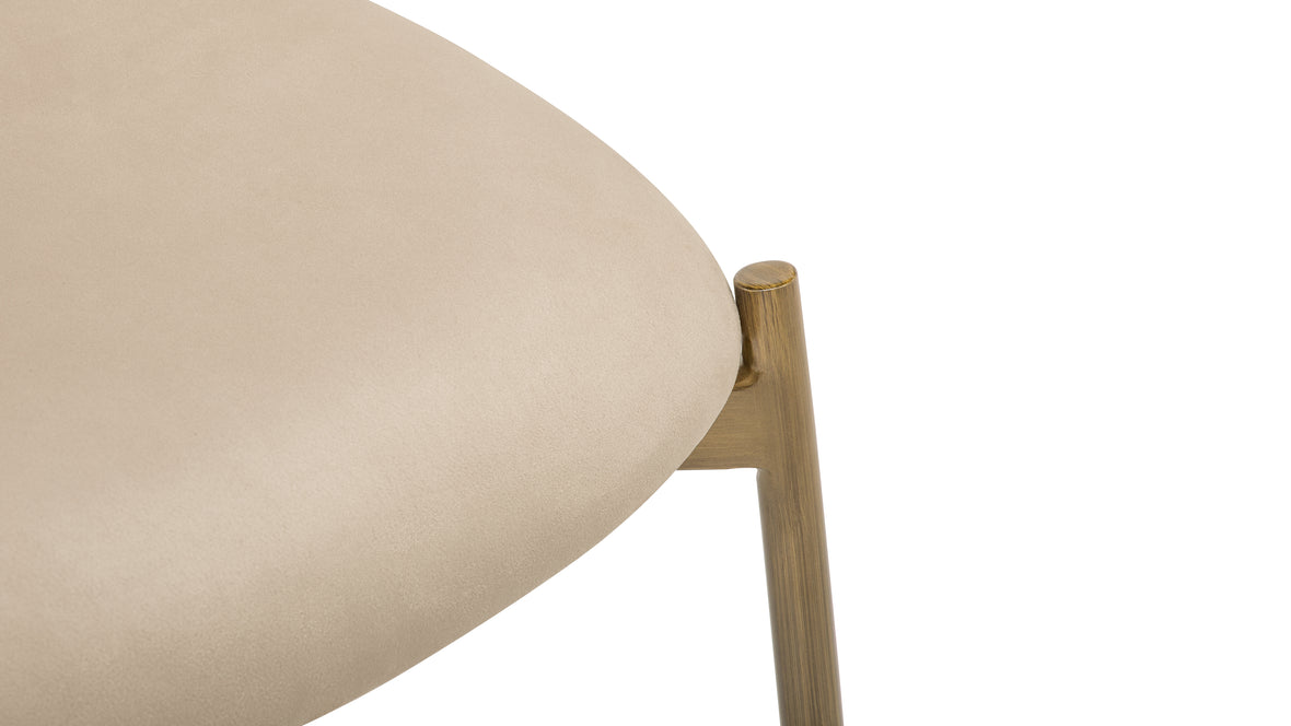 Metaphores - Metaphores Dining Chair, Latte Vegan Suede and Brushed Brass